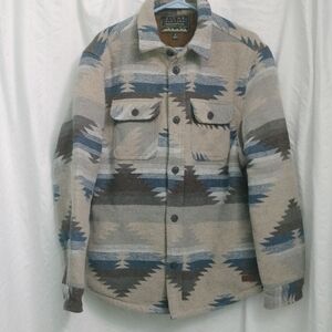 Jachs New York Aztec wool blend Sherpa lined Fleece shirt jacket Medium